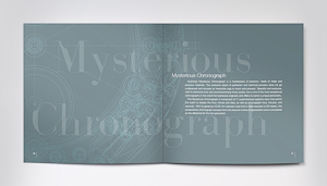 Design catalogue horlogerie. Illustration et typographie | Manufacture Quinting Genève.