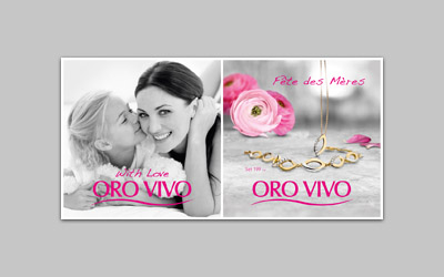 PLV affiche 92 x 92 cm  | Campagne Fête des mères Orovivo Suisse & Allemagne .
