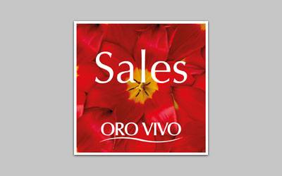 PLV affiche 92 x 92 cm  | Campagne soldes été 2014 Orovivo Suisse & Allemagne .